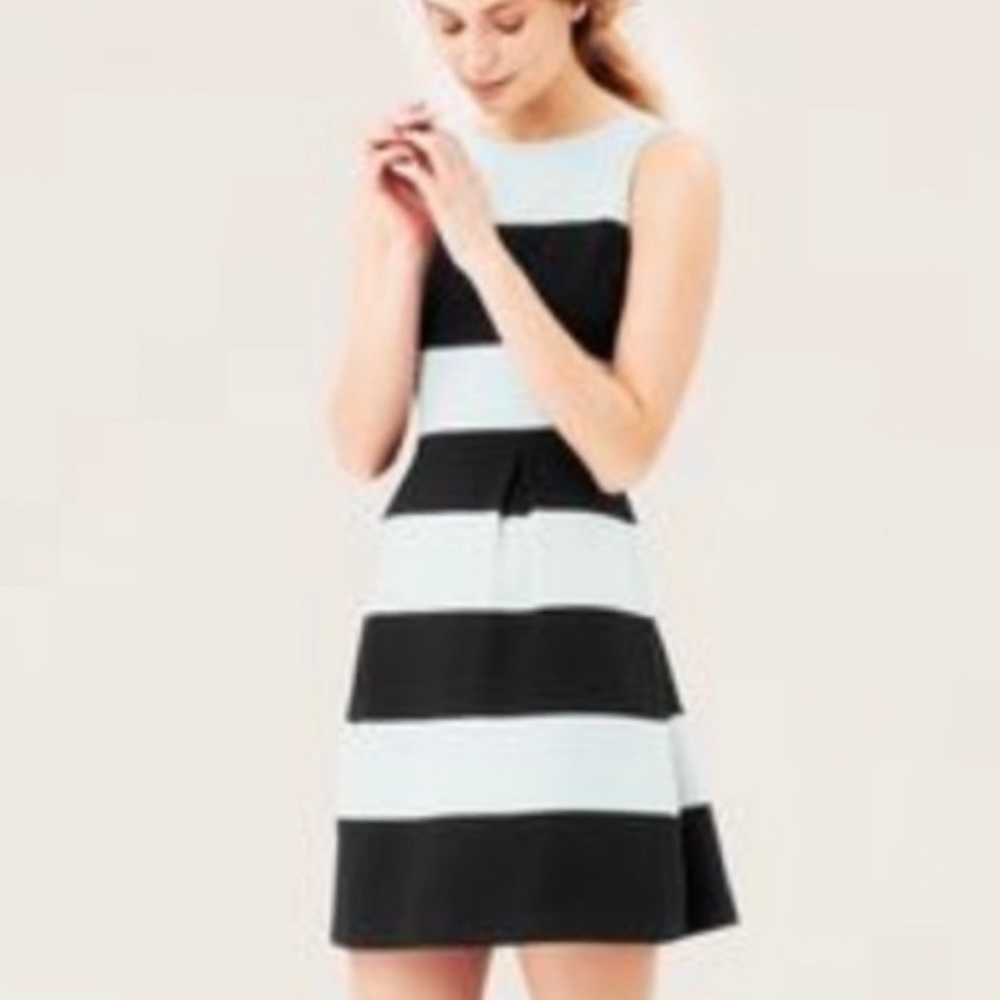 LOFT Striped Ponte Knit Dress